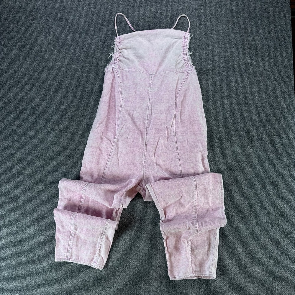 Out From Under Urban Outfitters Pink Acid Wash Frayed Jumpsuit Small Sleeveless